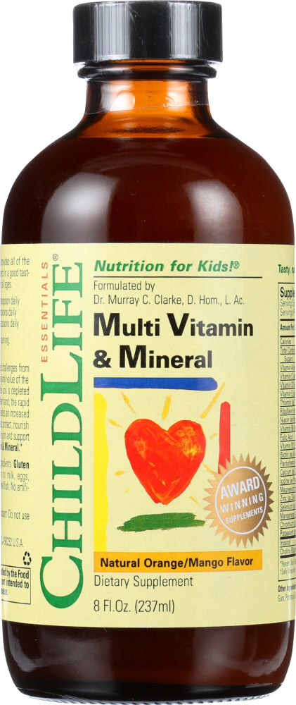 CHILDLIFE ESSENTIALS: Multi Vitamin and Mineral Natural Orange Mango Flavor, 8 oz - Vending Business Solutions