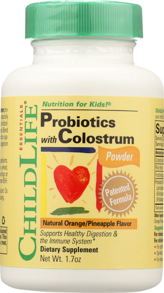 CHILD LIFE: Probiotics with Colostrum Powder Natural/Orange Pineapple Flavor, 1.70 oz - Vending Business Solutions