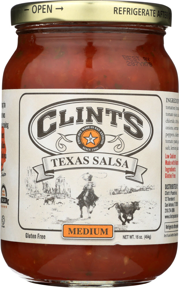 CLINT'S: Texas Salsa Medium, 16 oz - Vending Business Solutions