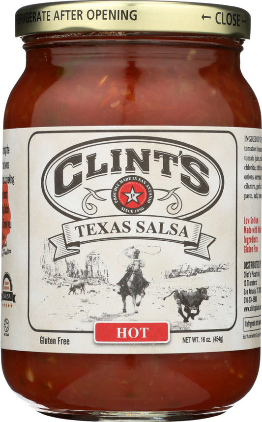 CLINT'S: Texas Salsa Hot, 16 oz - Vending Business Solutions
