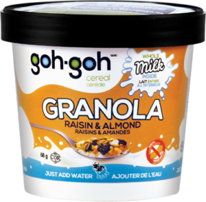 GOH GOH CEREAL: Cereal Cups Raisin and Almond, 68 gm - Vending Business Solutions