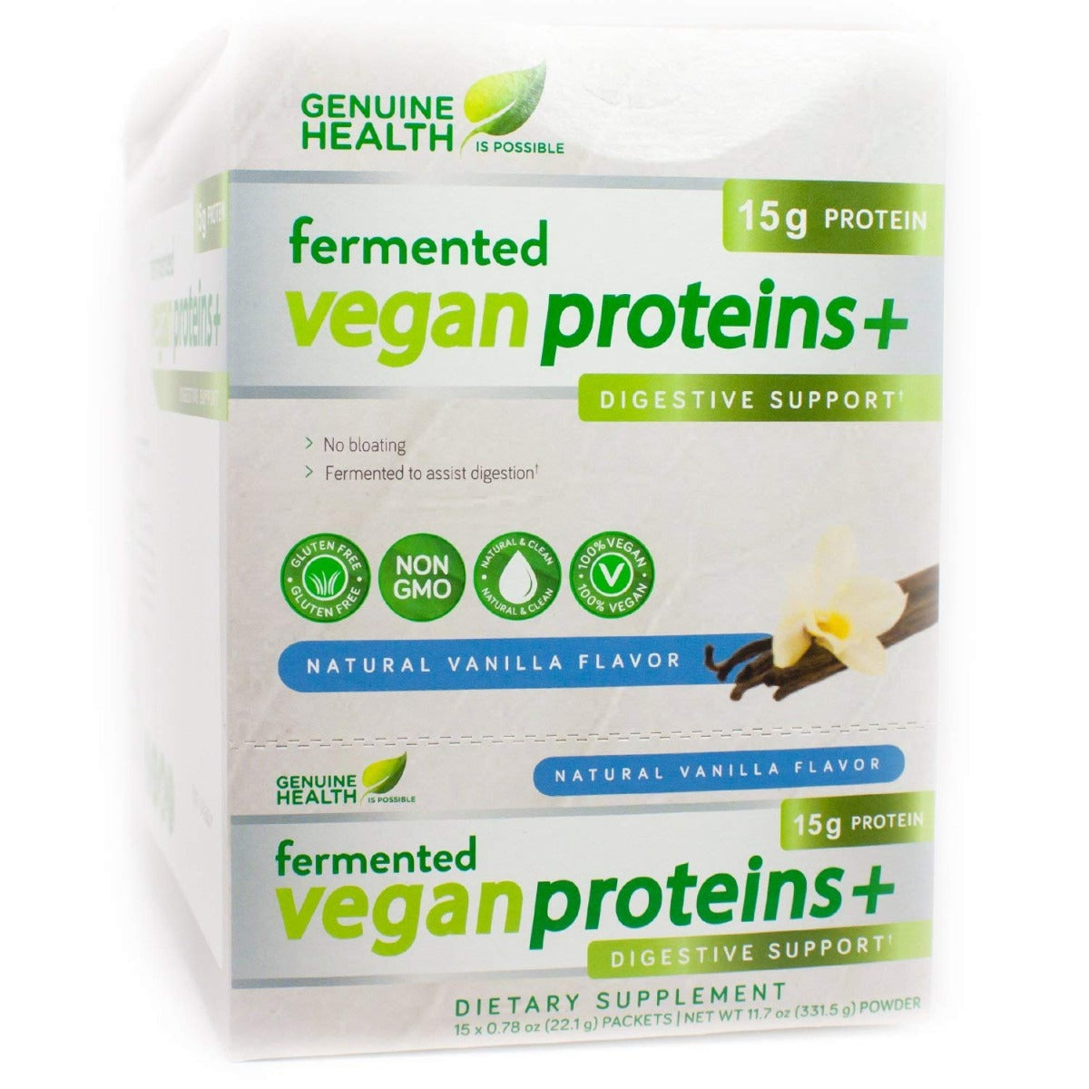 GENUINE HEALTH USA: Vegan Proteins Vanilla, 1 box - Vending Business Solutions