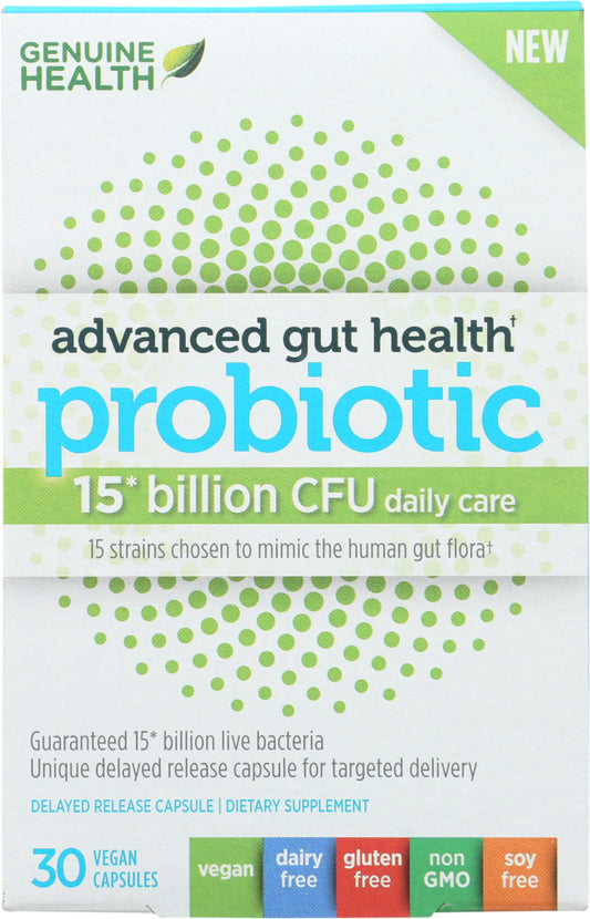 GENUINE HEALTH: Probiotic 15 Billion CFU, 30 vc - Vending Business Solutions