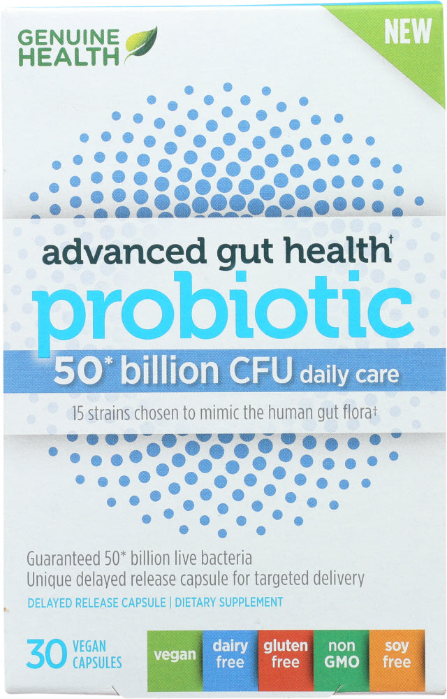 GENUINE HEALTH USA: Advanced Gut Health Probiotic 50 billion CFU, 30 vc - Vending Business Solutions