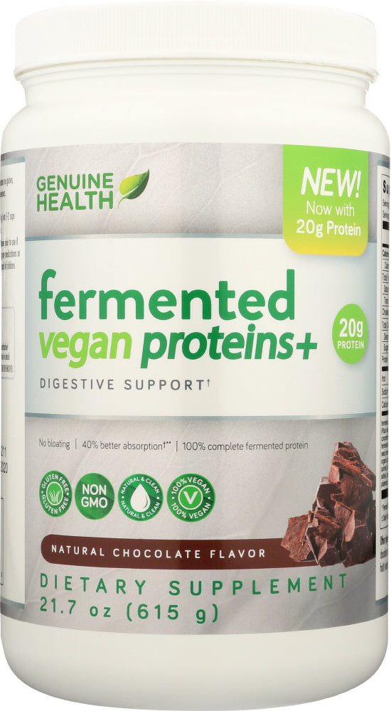 GENUINE HEALTH USA: Protein Fermented Vegan Chocolate Organic, 600 gm - Vending Business Solutions