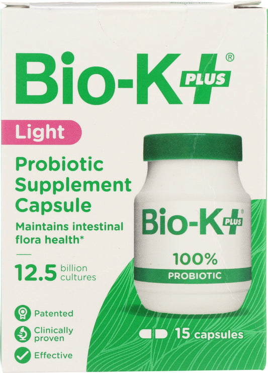 BIO K: Probiotic Supplement Capsule Light 12.5 Billion Cultures, 15 cp - Vending Business Solutions