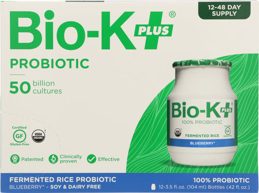 BIO K PLUS: Fermented Rice Probiotic Blueberry 12 Pack, 42 oz - Vending Business Solutions