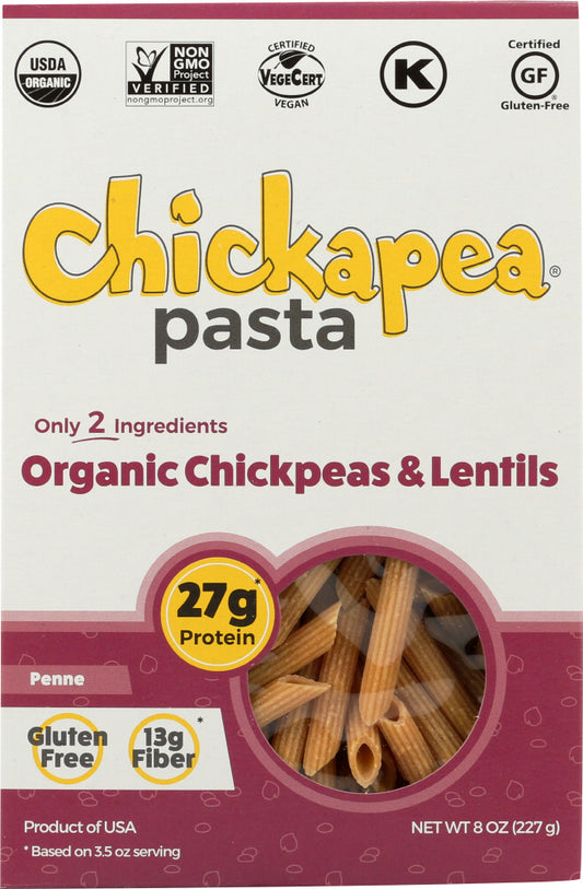CHICKAPEA: Organic ChickPea and Red Lentil Pasta Penne, 8 oz - Vending Business Solutions