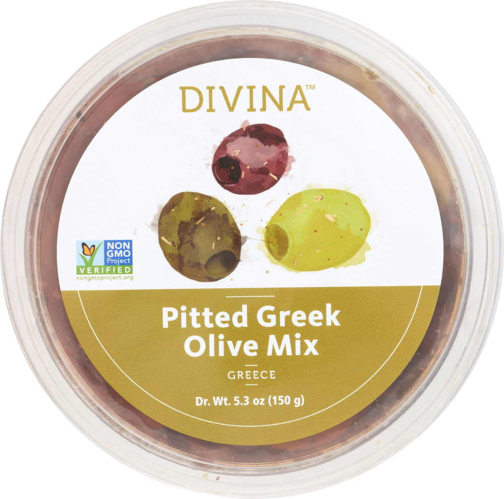 DIVINA: Olive Mix Greek Pitted Natural, 5.3 oz - Vending Business Solutions