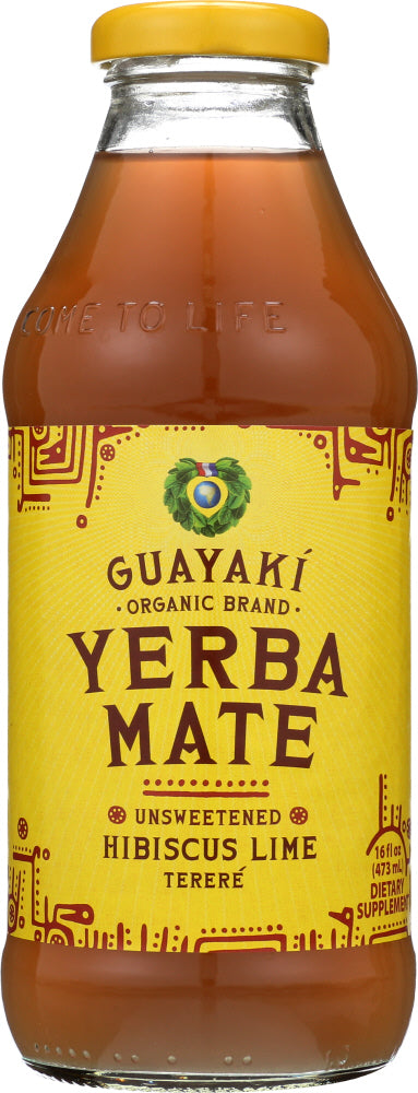 GUAYAKI: Yerba Mate Unsweetened Hibiscus Lime Terere, 16 fl oz - Vending Business Solutions
