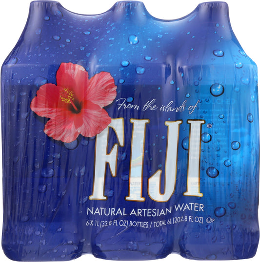 FIJI WATER: Natural Artesian Water 1 liter bottles, 6 pc - Vending Business Solutions