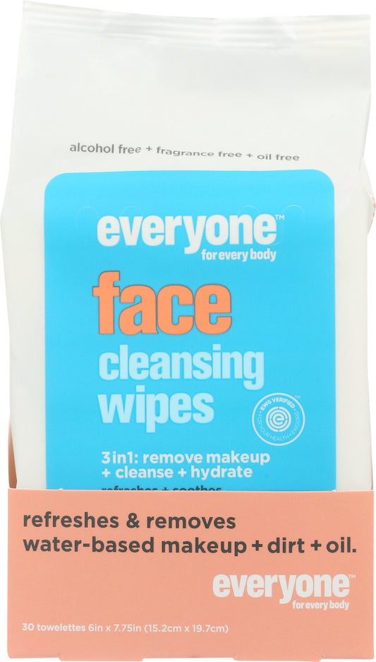 EVERYONE: Cleansing 3-in-1 Face Wipes, 30 pk - Vending Business Solutions