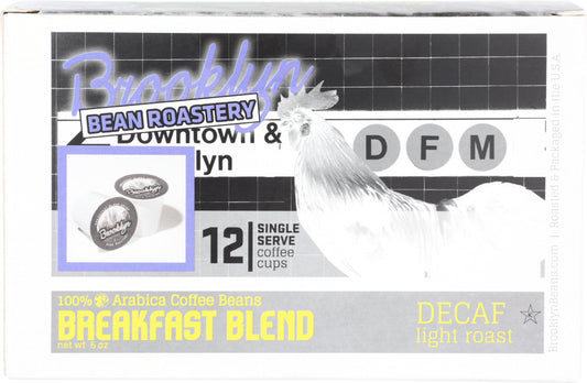 BROOKLYN BEAN ROASTERY: Coffee Single Serve Decaf Breakfast (12 pc), 5 oz - Vending Business Solutions