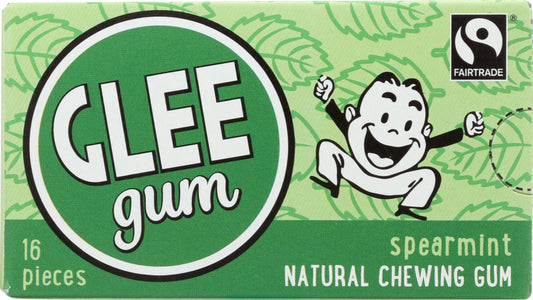 GLEE GUM: Natural Chewing Gum Spearmint, 16 pc - Vending Business Solutions