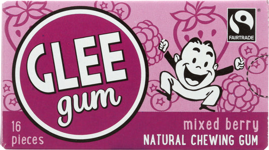 GLEE GUM: Natural Chewing Gum Mixed Berry, 16 pc - Vending Business Solutions