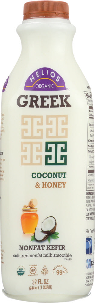 HELIOS: Organic Greek Coconut and Honey Nonfat Kefir, 32 oz - Vending Business Solutions