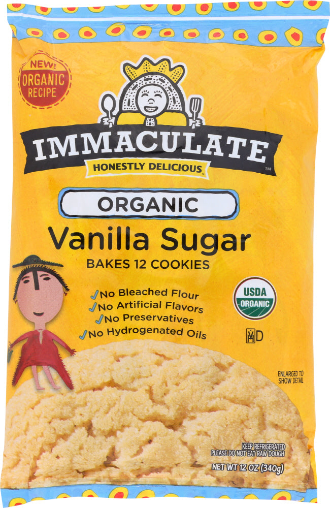 IMMACULATE BAKING: Organic Vanilla Sugar Cookie Dough, 12 oz - Vending Business Solutions