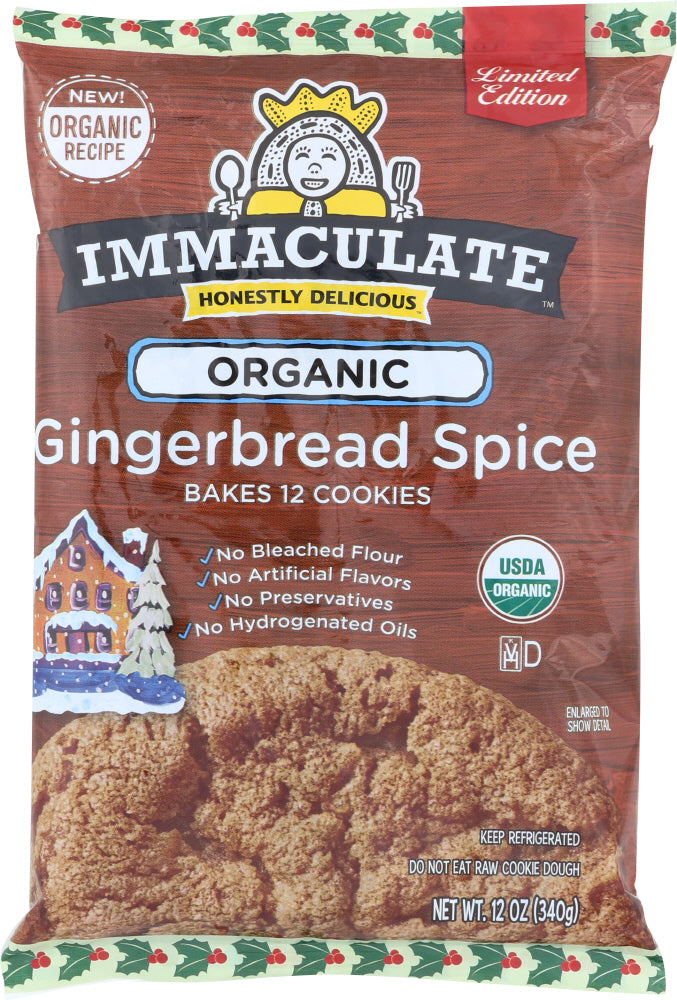 IMMACULATE BAKING: Ready to Bake Gingerbread Spice Cookie, 12 oz - Vending Business Solutions