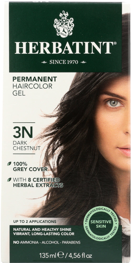HERBATINT: Permanent Herbal Haircolor Gel 3N Dark Chestnut,  4.56 Oz - Vending Business Solutions