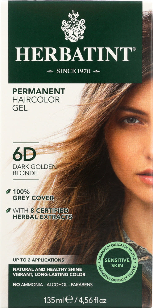 HERBATINT: Permanent Hair Color Gel 6D Dark Golden Blonde, 4.56 oz - Vending Business Solutions