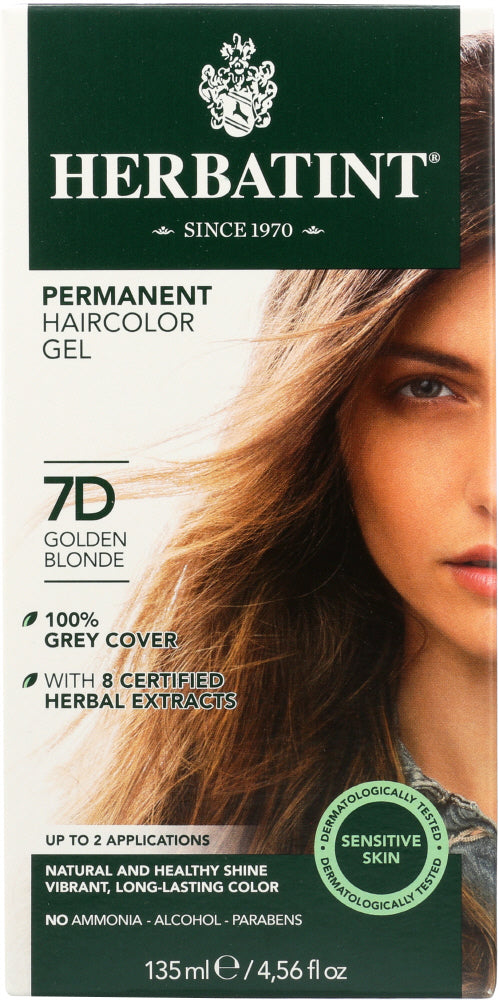 HERBATINT: Permanent Hair Color Gel 7D Golden Blonde, 4.56 oz - Vending Business Solutions