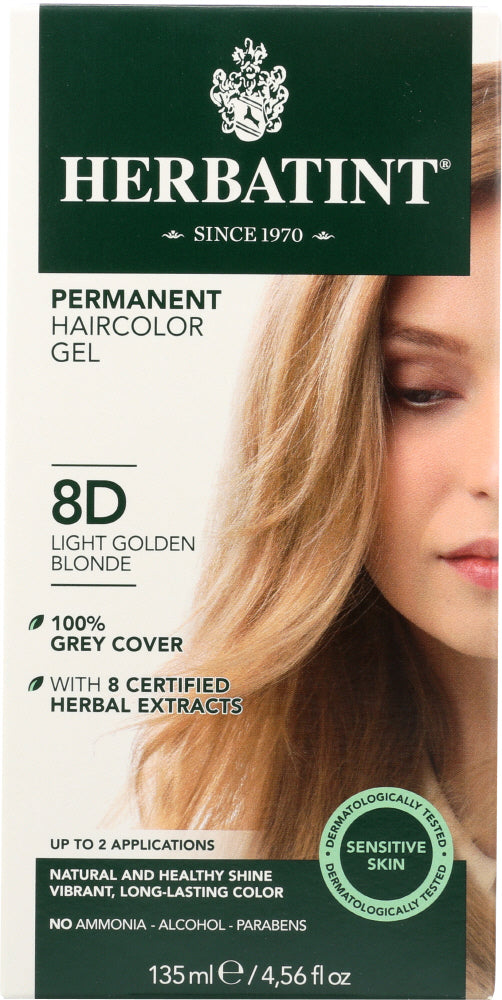 HERBATINT: Permanent Hair Color Gel 8D Light Golden Blonde, 4.56 oz - Vending Business Solutions