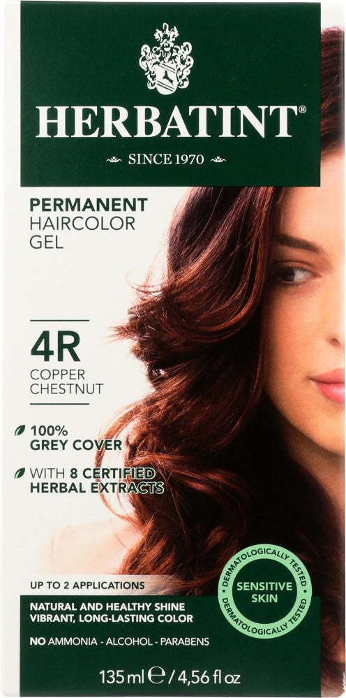 HERBATINT: Permanent Hair Color Gel 4R Copper Chestnut, 4.56 fo - Vending Business Solutions