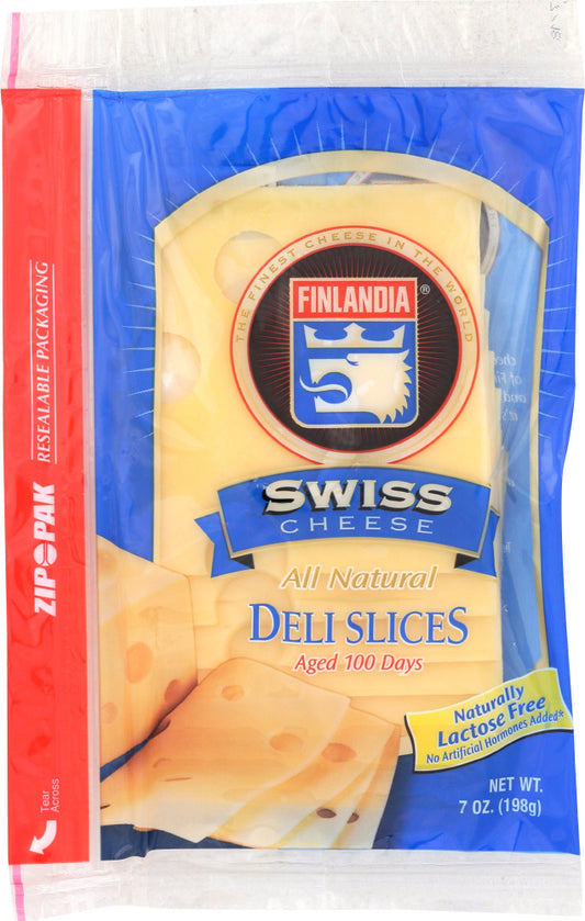 FINLANDIA CHEESE: Cheese Swiss Presliced, 7 oz - Vending Business Solutions