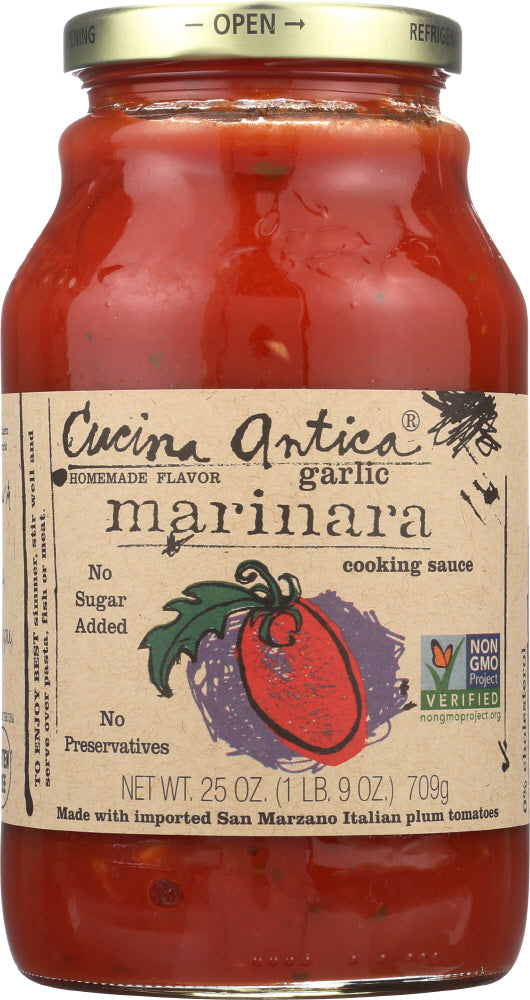 CUCINA ANTICA: Marinara Sauce Garlic, 25 oz - Vending Business Solutions