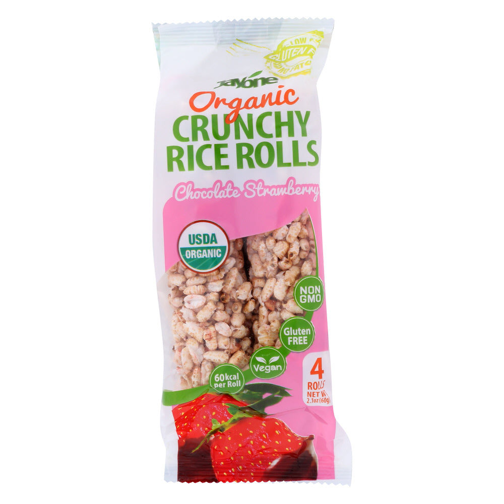 JAYONE: Crunchy Rice Roll Chocolate Strawberry, 2.1 oz - Vending Business Solutions