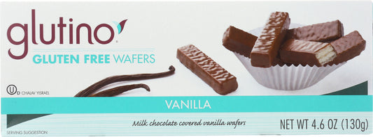 GLUTINO: Chocolate Coated Vanilla Wafer Cookies, 4.6 oz - Vending Business Solutions