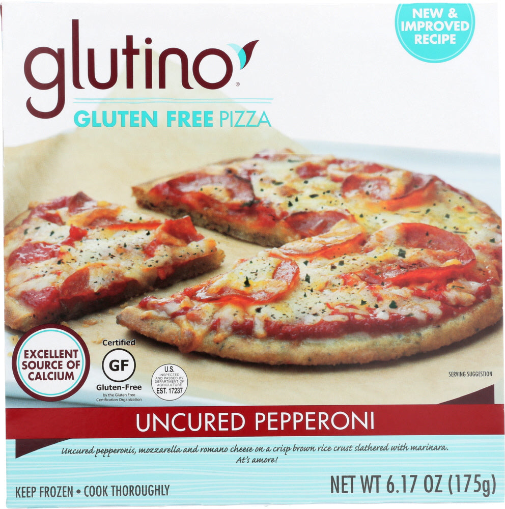 GLUTINO: Gluten Free Uncured Pepperoni Pizza, 6.17 oz - Vending Business Solutions