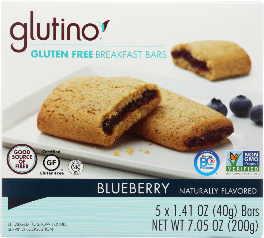 GLUTINO: Gluten Free Oven Baked Blueberry Bars , 7.05 oz - Vending Business Solutions