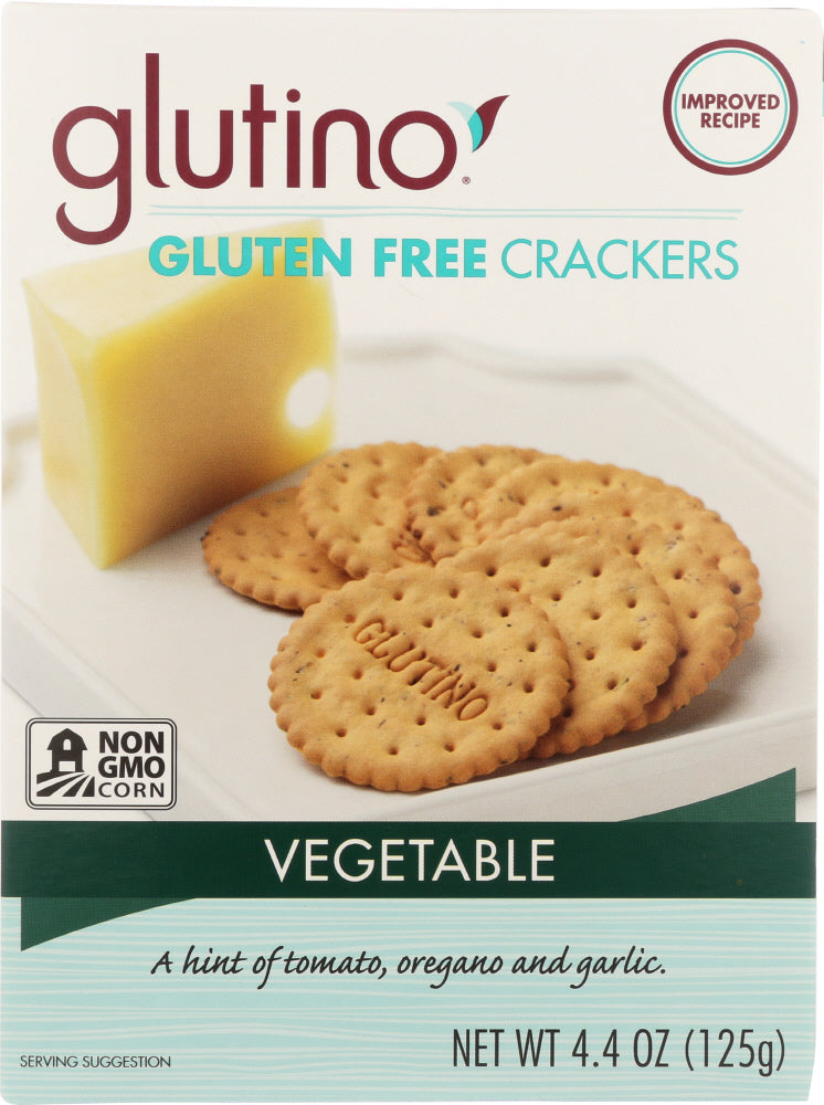 GLUTINO: Gluten Free Crackers Vegetable, 4.4 oz - Vending Business Solutions