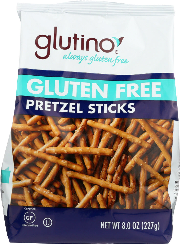 GLUTINO: Gluten Free Pretzel Sticks, 8 oz - Vending Business Solutions