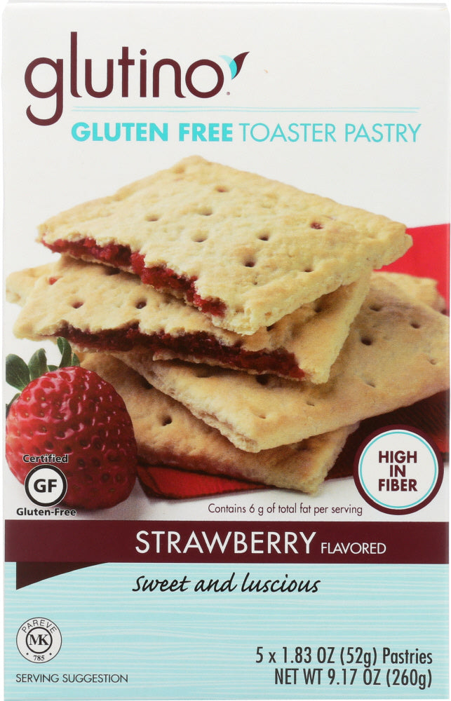 GLUTINO: Gluten Free Strawberry Toaster Pastry 5 Count, 9.2 oz - Vending Business Solutions
