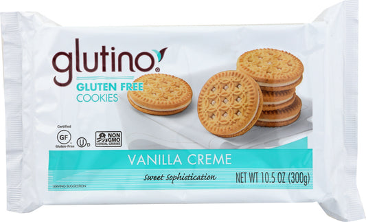 GLUTINO: Gluten Free Cookies Vanilla Creme, 10.6 oz - Vending Business Solutions