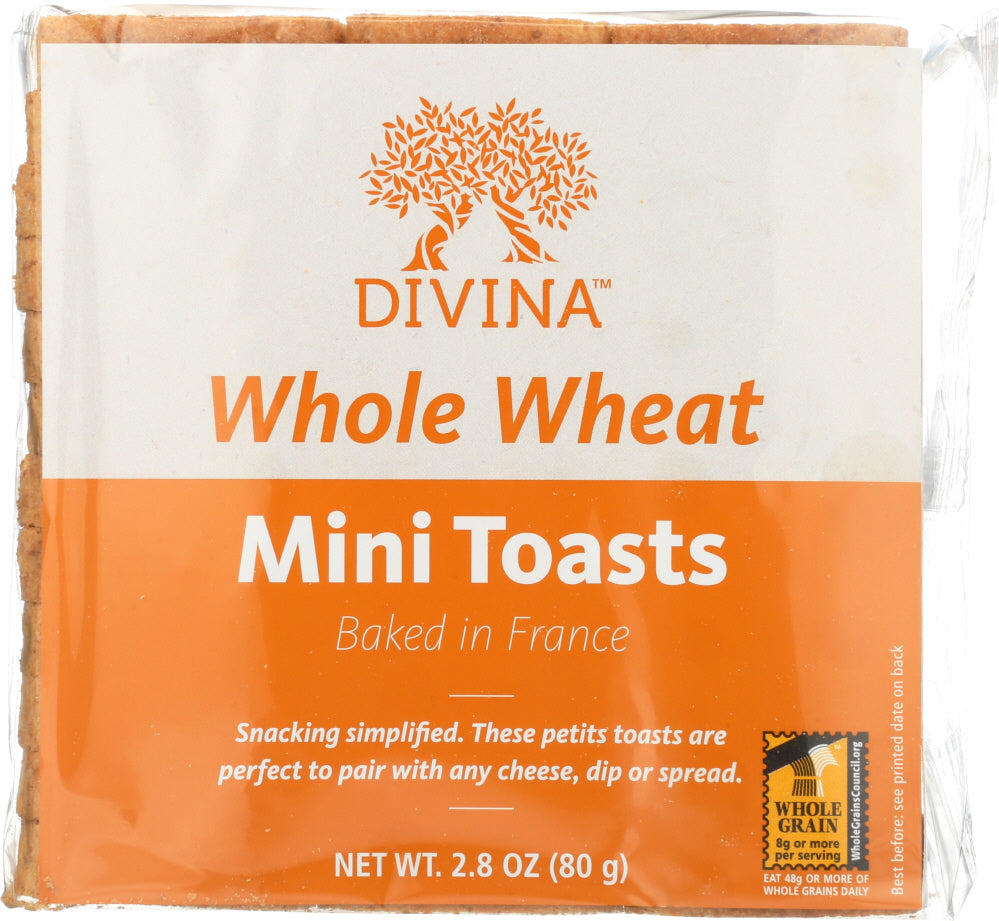 DIVINA: Whole Wheat Mini Toast, 2.8 oz - Vending Business Solutions