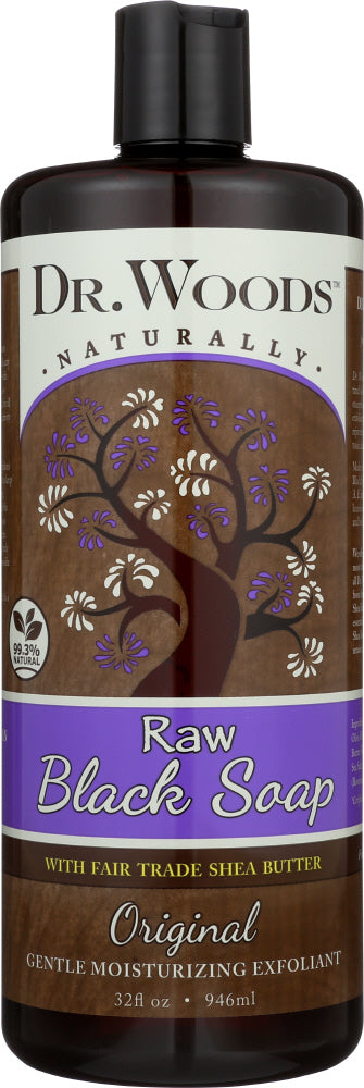 DR WOODS: Naturally Raw Black Soap with Shea Butter Original, 32 oz - Vending Business Solutions