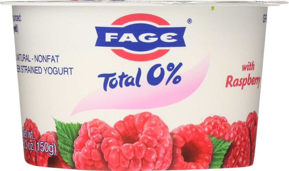 FAGE TOTAL GREEK: Raspberry Yogurt Total 0%, 5.3 oz - Vending Business Solutions