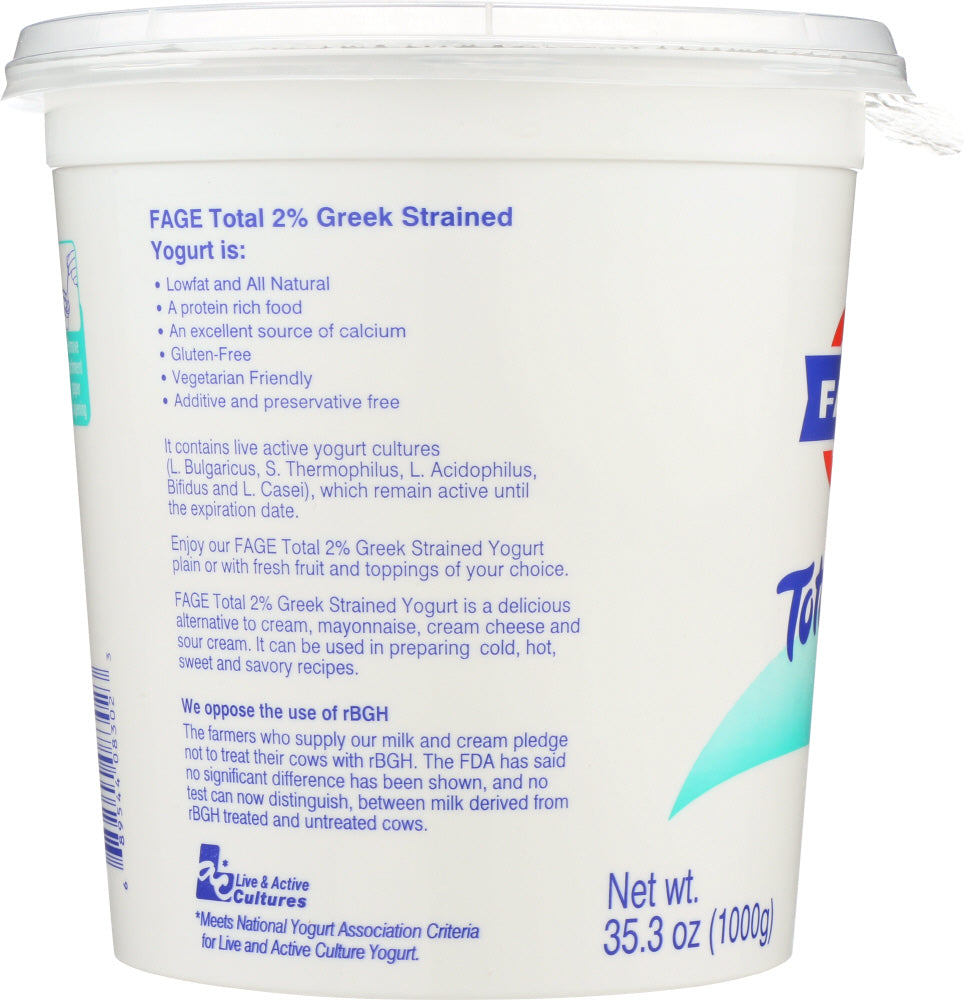 FAGE: Total 2% Lowfat Greek Strained Yogurt, 35.3 oz - Vending Business Solutions