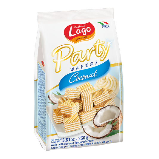 GASTONE LAGO: Coconut Wafers Party Bag, 8.81 oz - Vending Business Solutions