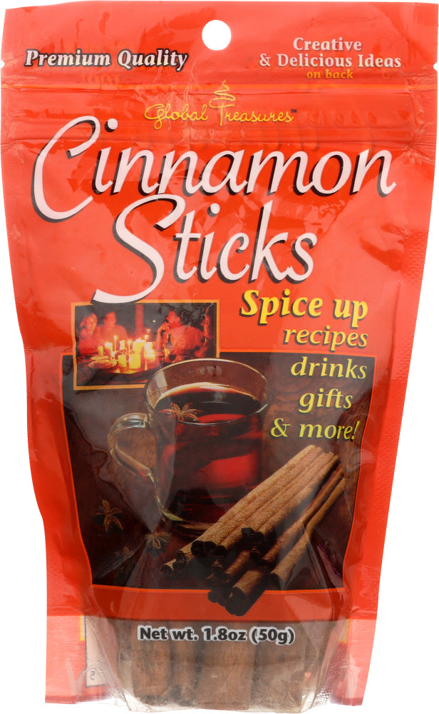 GLOBAL TREASURES: Cinnamon Sticks Stand-up Pouch, 1.8 oz - Vending Business Solutions