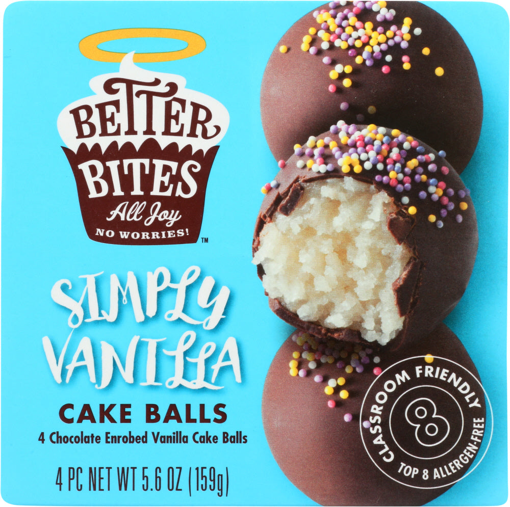 BETTER BITES: Vanilla Cake Balls 4-pack, 5.2 oz - Vending Business Solutions