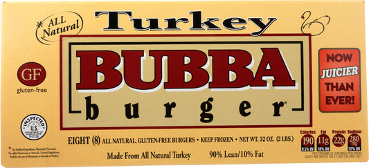 BUBBA BURGER: Burger Patty Turkey Natural, 32 oz - Vending Business Solutions