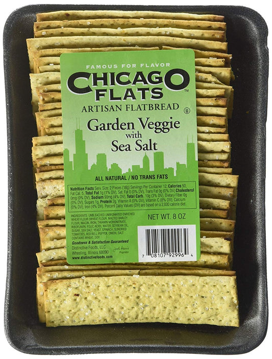 CHICAGO FLATS: Flatbread Garden Veggie with Sea Salt, 8 oz - Vending Business Solutions