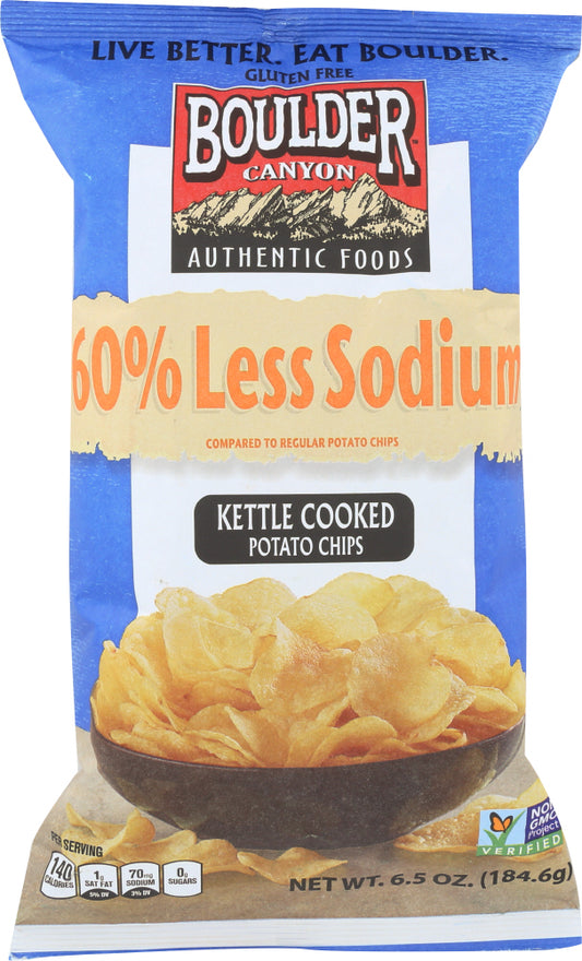 BOULDER CANYON: 60% Reduced Sodium Kettle Cooked Potato Chips, 6.5 oz - Vending Business Solutions