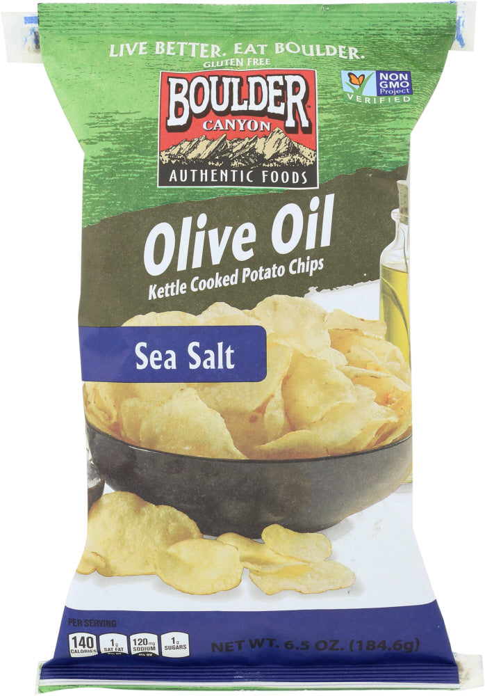 BOULDER CANYON: Natural Foods Kettle Cooked Potato Chips Olive Oil, 6.5 oz - Vending Business Solutions