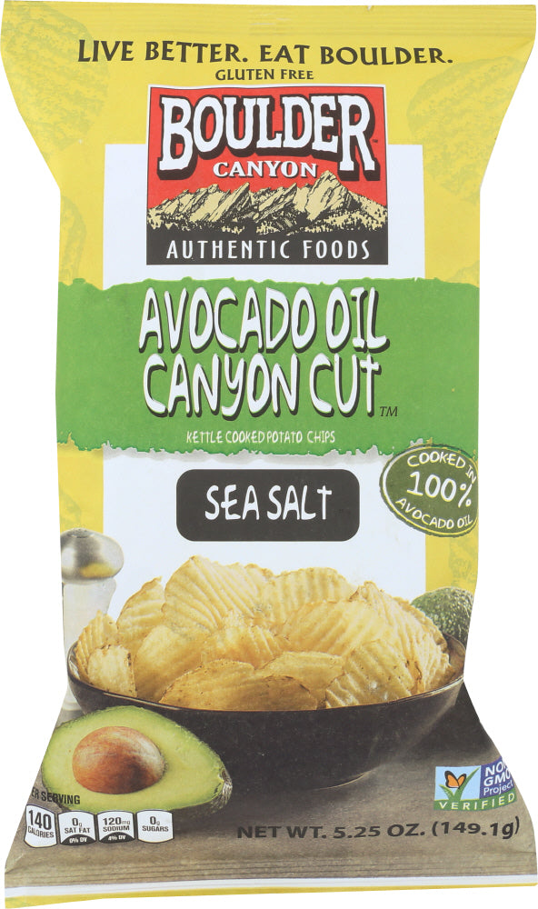 BOULDER CANYON: Avocado Oil Canyon Cut Potato Chips Sea Salt, 5.25 oz - Vending Business Solutions