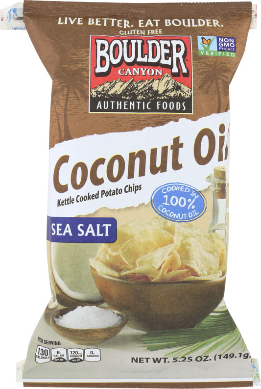 BOULDER CANYON: Coconut Oil Kettle Cooked Potato Chips Sea Salt, 5.25 Oz - Vending Business Solutions
